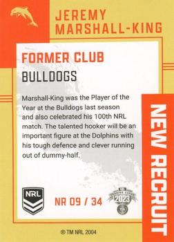 2023 NRL Traders Elite - New Recruit #NR09 Jeremy Marshall-King Back
